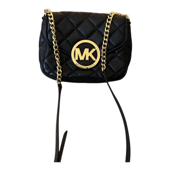 Michael Kors Fulton  Black Quilted Chain Crossbody Bag | Like New Designer Bag - Picture 15 of 16